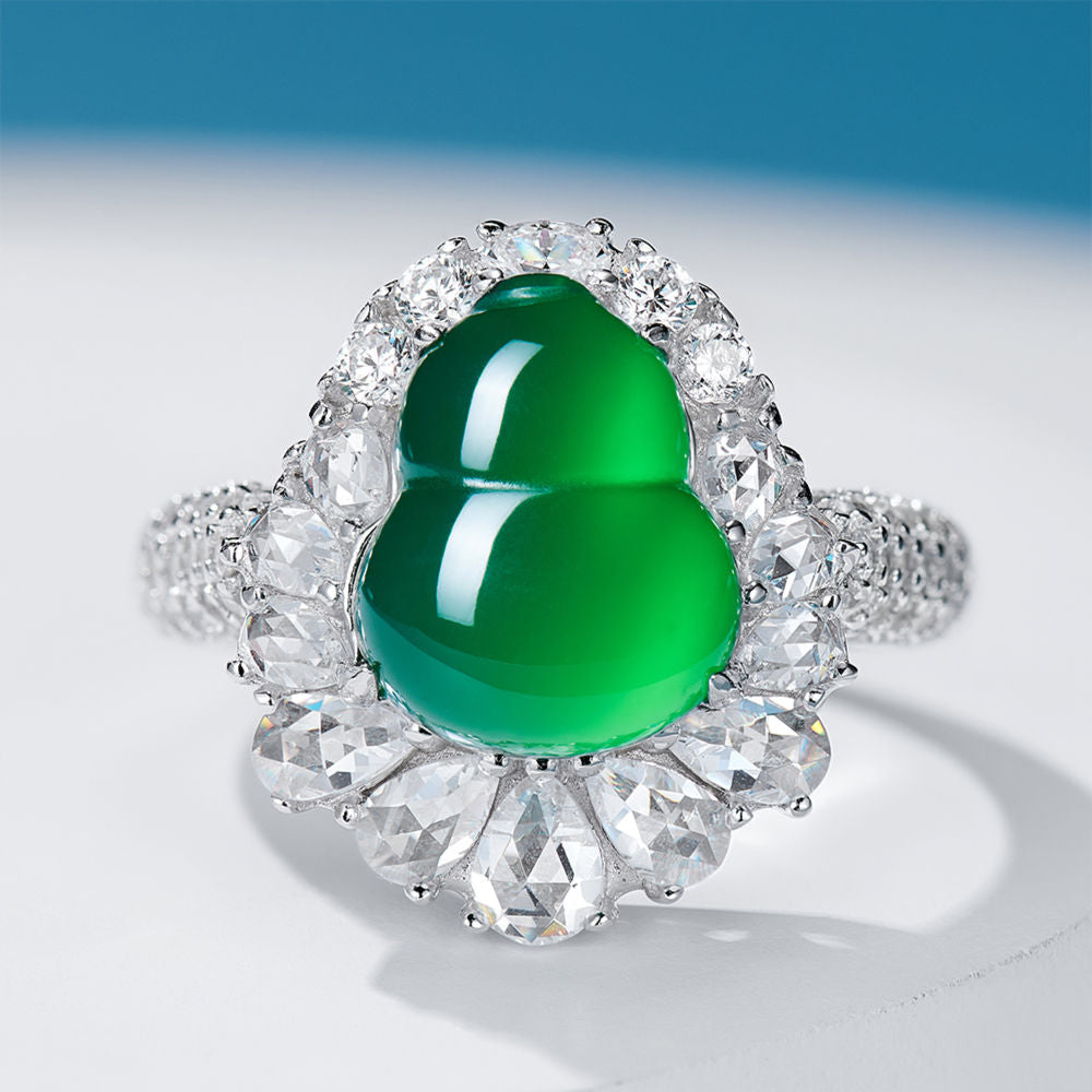 Chrysoprase Gourd Ring For Women Jewelry