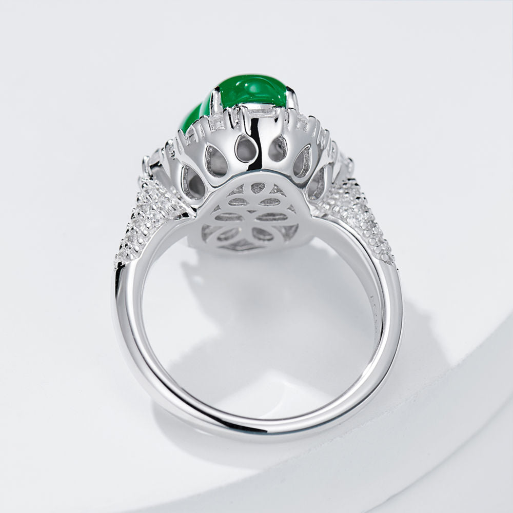 Chrysoprase Gourd Ring For Women Jewelry
