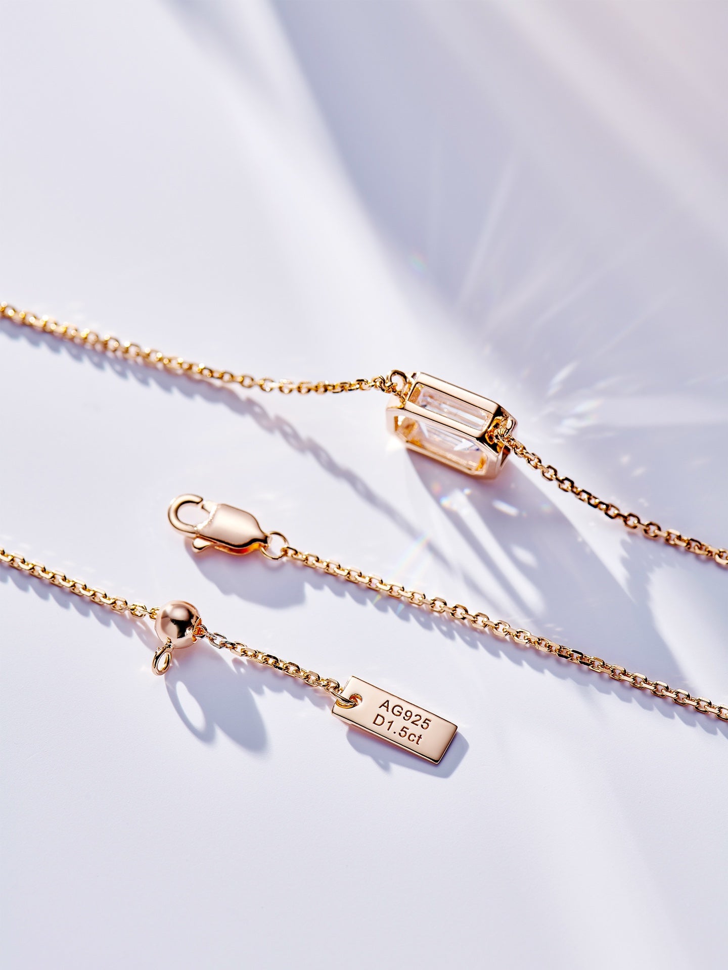 Rectangular Pagoda Diamond Necklace For Women Jewelry