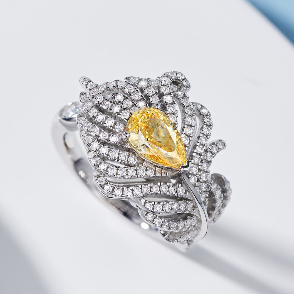 Feather Diamond Ring For Women Jewelry