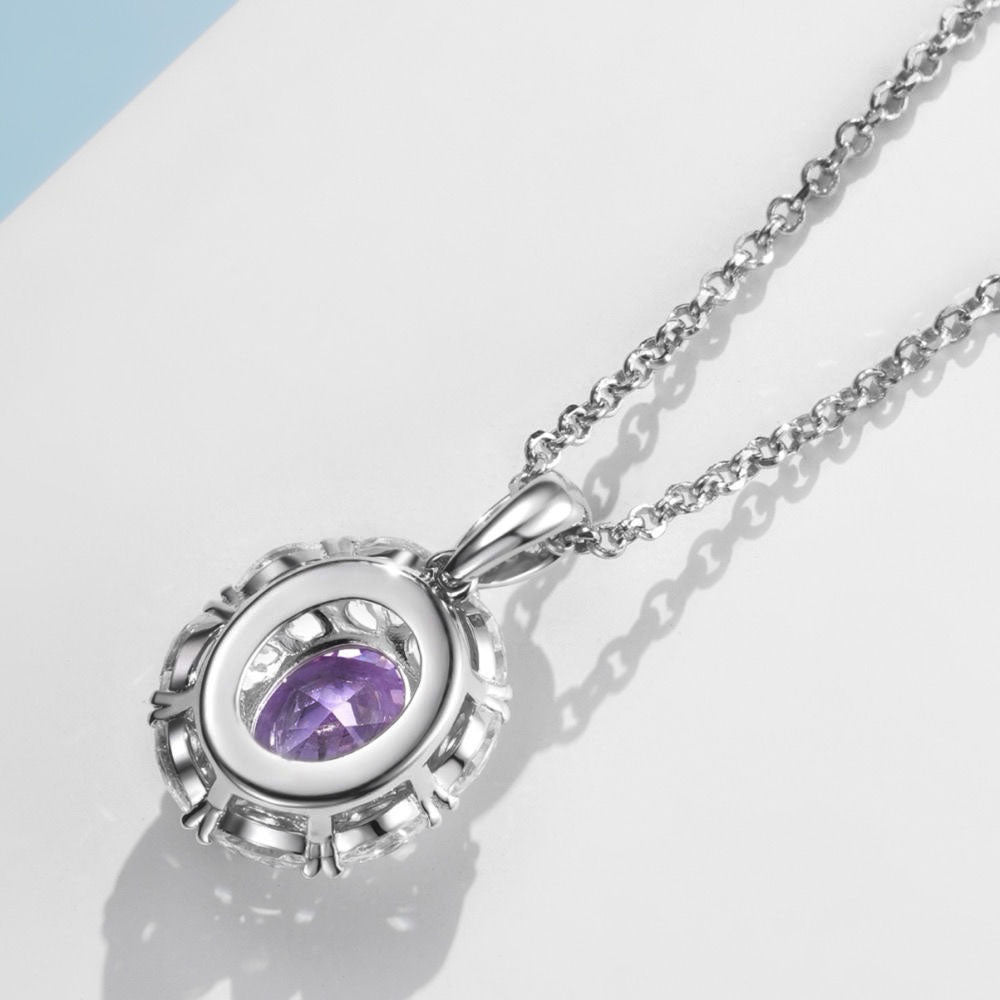 Purple Diamond Around Necklace For Women Jewelry