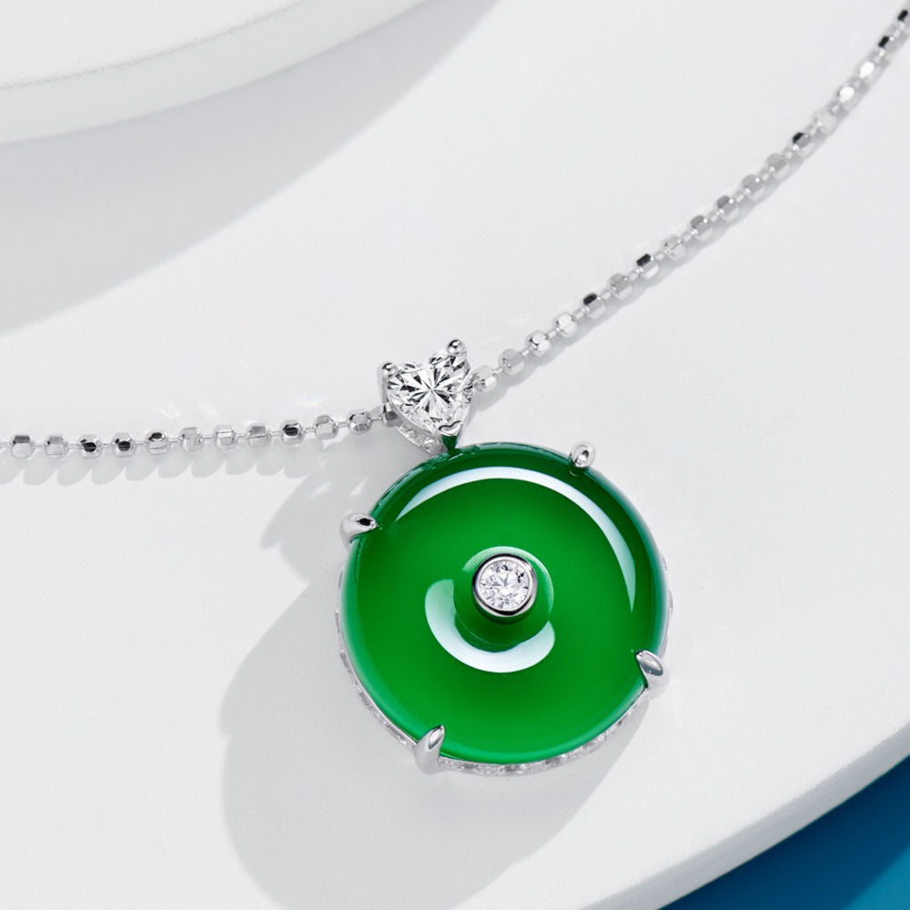 Chrysoprase Peace Necklace For Women Jewelry