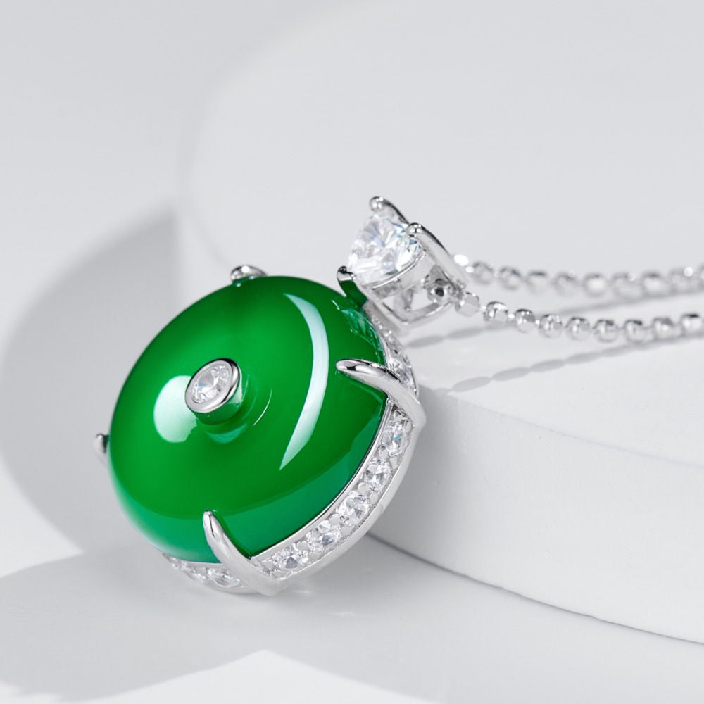 Chrysoprase Peace Necklace For Women Jewelry