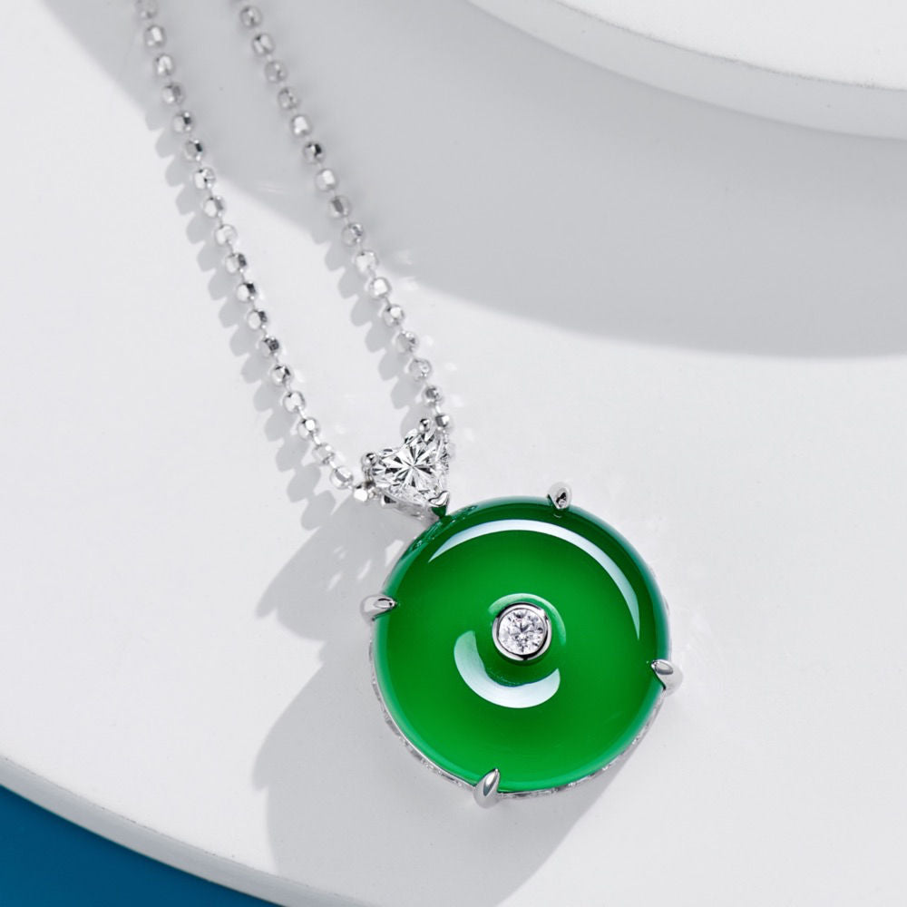 Chrysoprase Peace Necklace For Women Jewelry