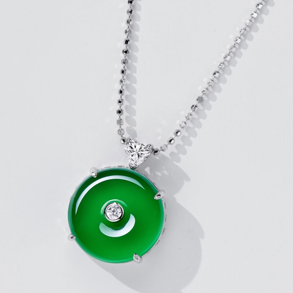 Chrysoprase Peace Necklace For Women Jewelry
