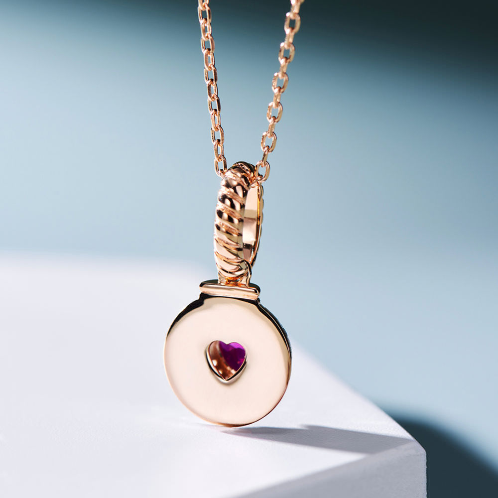 Ruby Necklace With Love For Women Jewelry