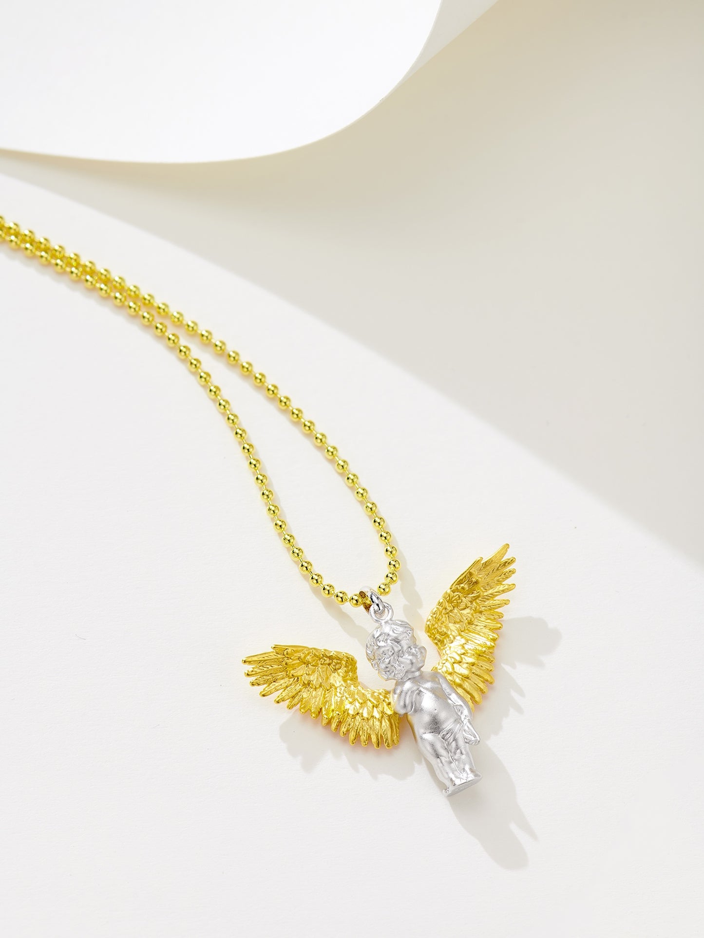 Finger Feart Cherub Necklace For Women Jewelry