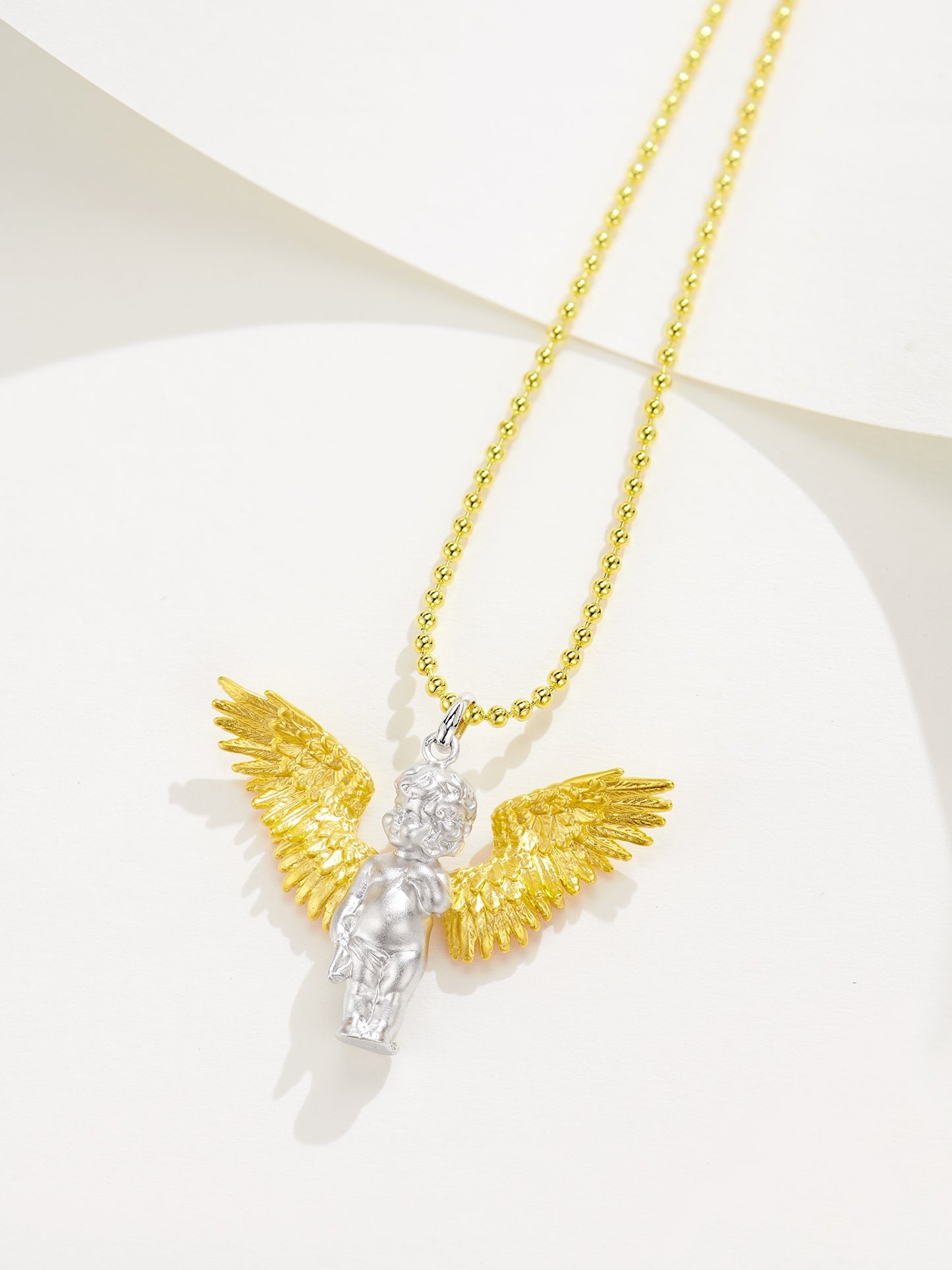 Finger Feart Cherub Necklace For Women Jewelry