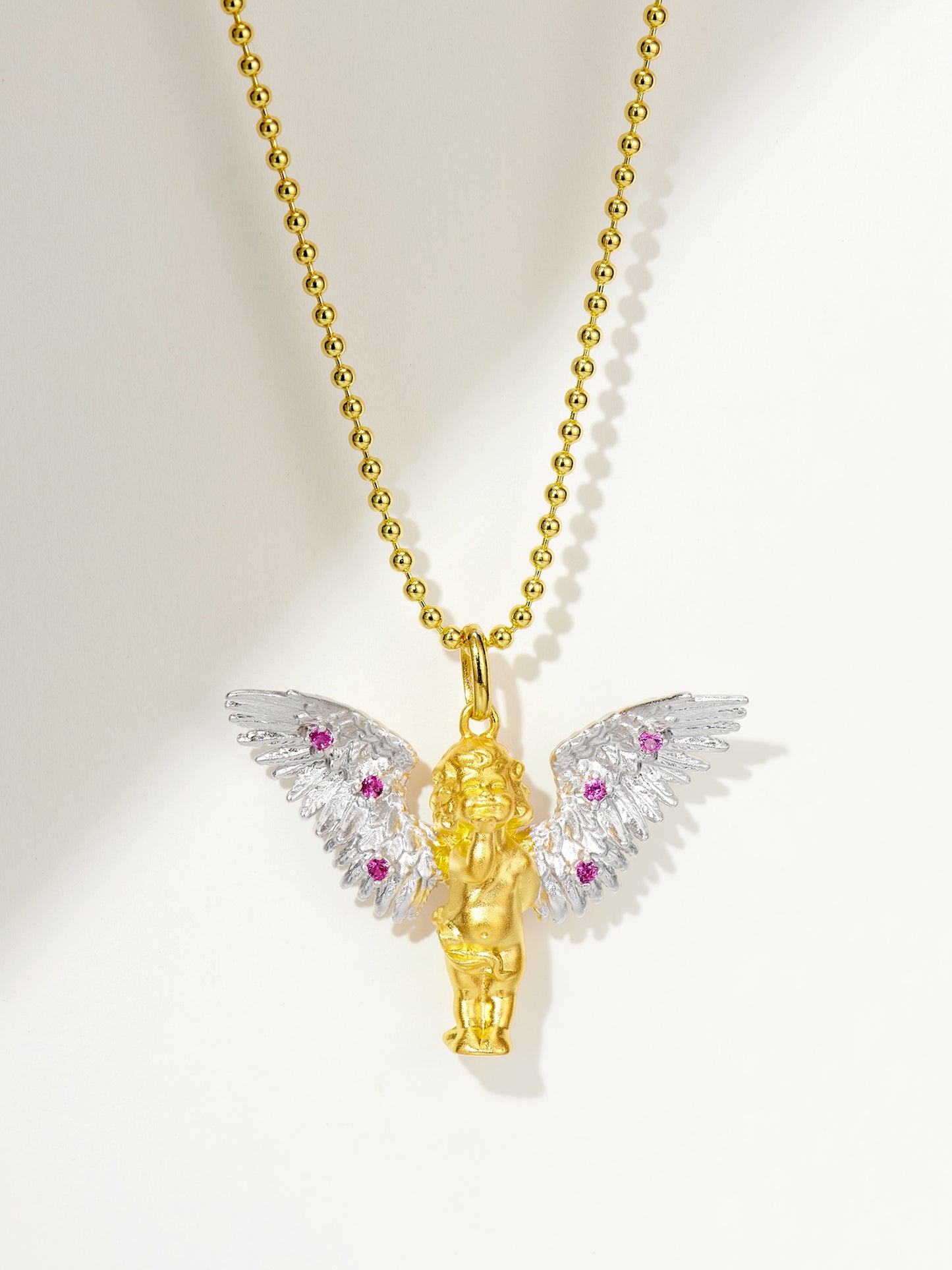 Flying Kiss Cherub Necklace For Women Jewelry