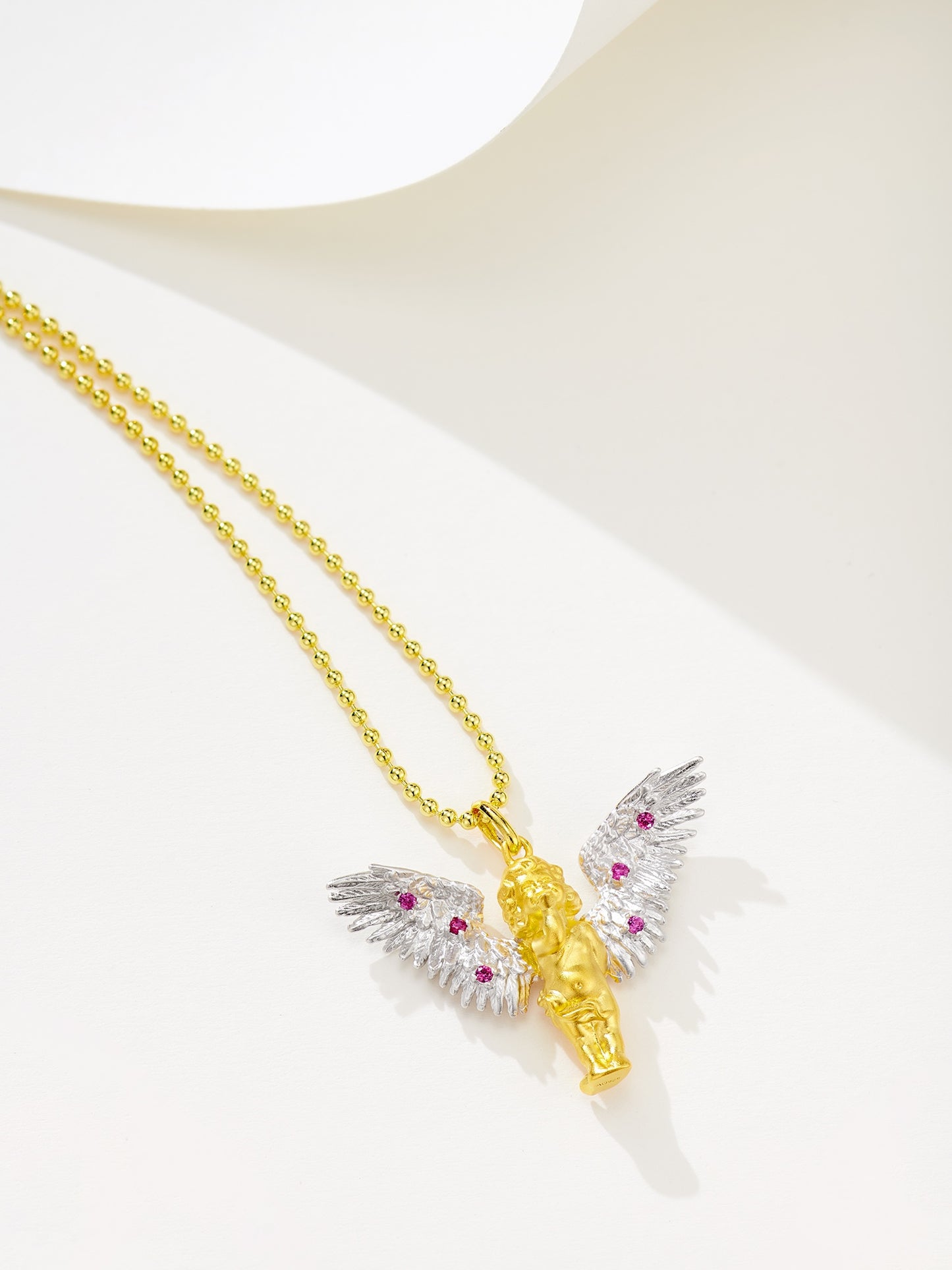 Flying Kiss Cherub Necklace For Women Jewelry