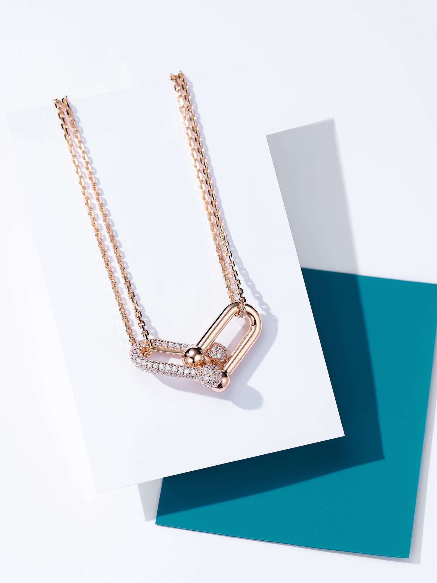 Double Link Diamond Necklace For Women Jewelry