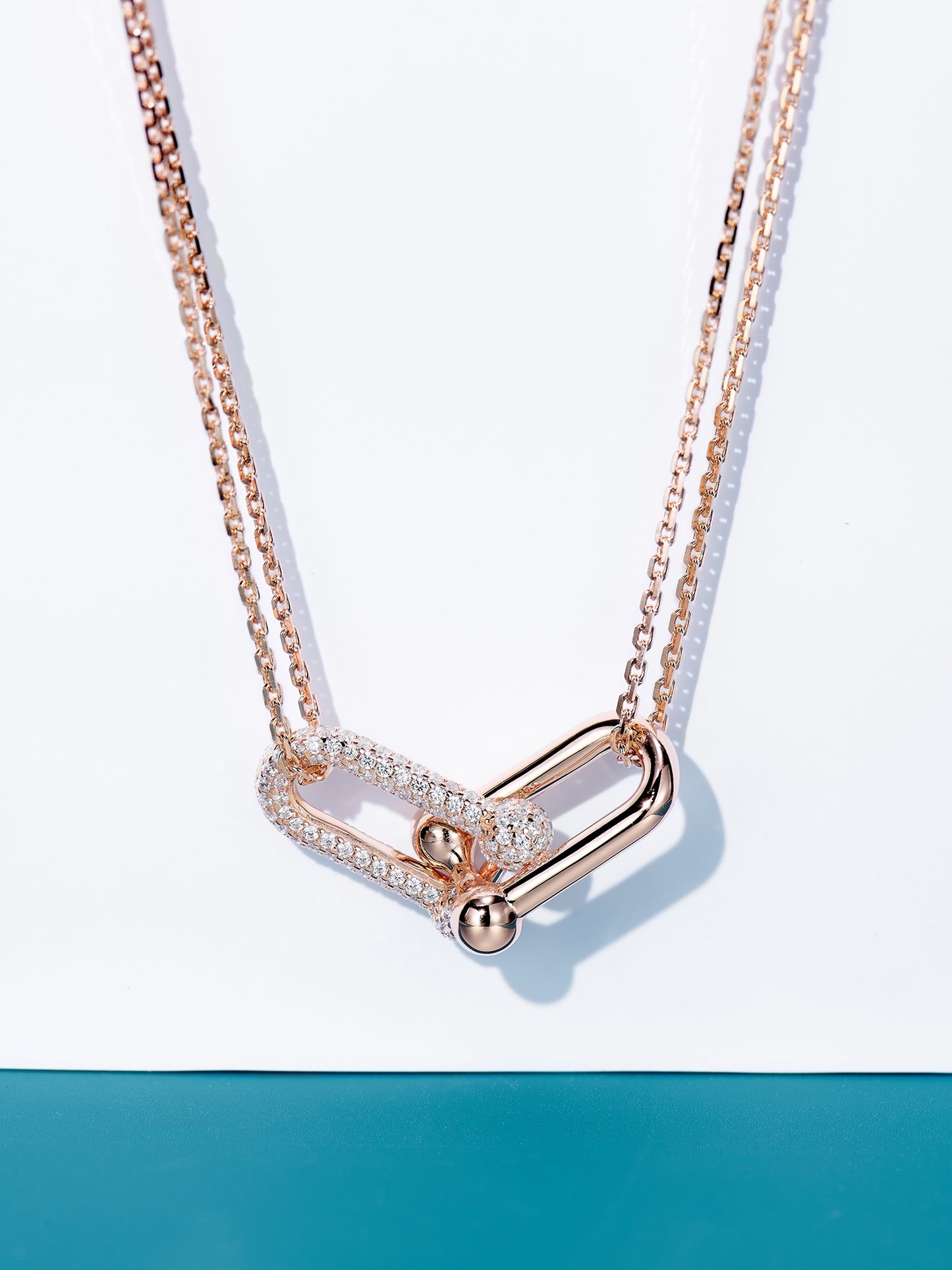 Double Link Diamond Necklace For Women Jewelry