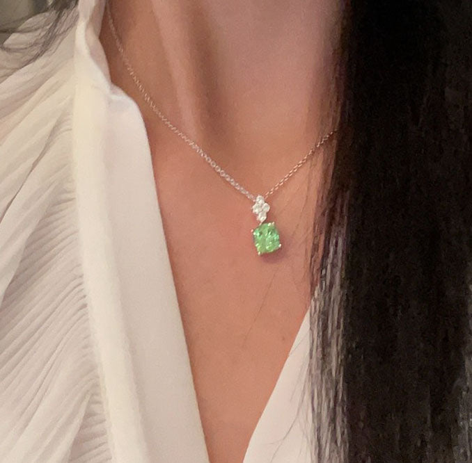 Green diamond necklace For Women Jewelry