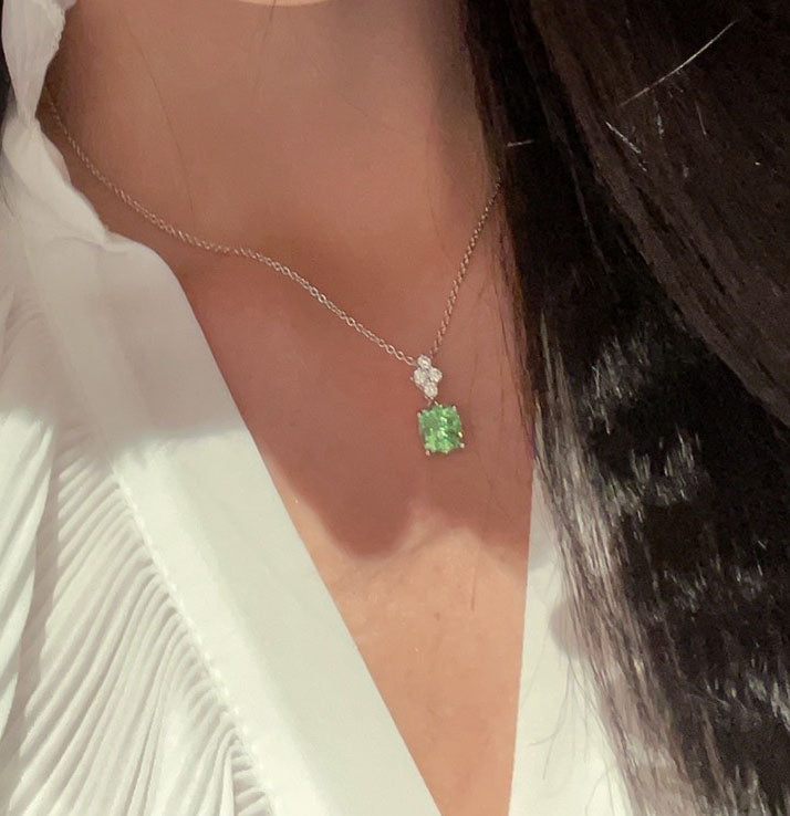 Green diamond necklace For Women Jewelry