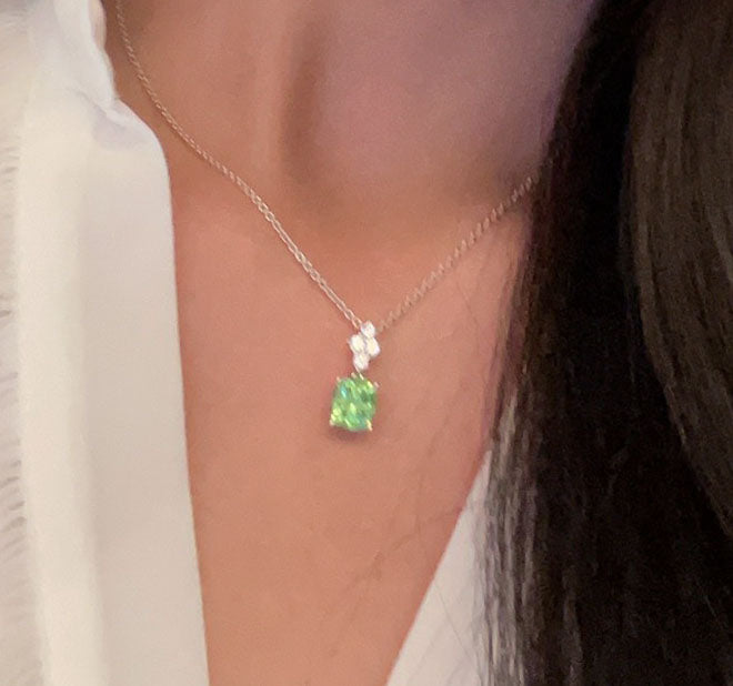 Green diamond necklace For Women Jewelry