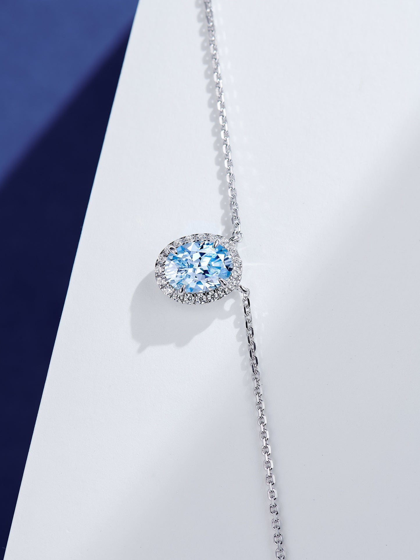 Aquamarine Diamond Necklace For Women Jewelry