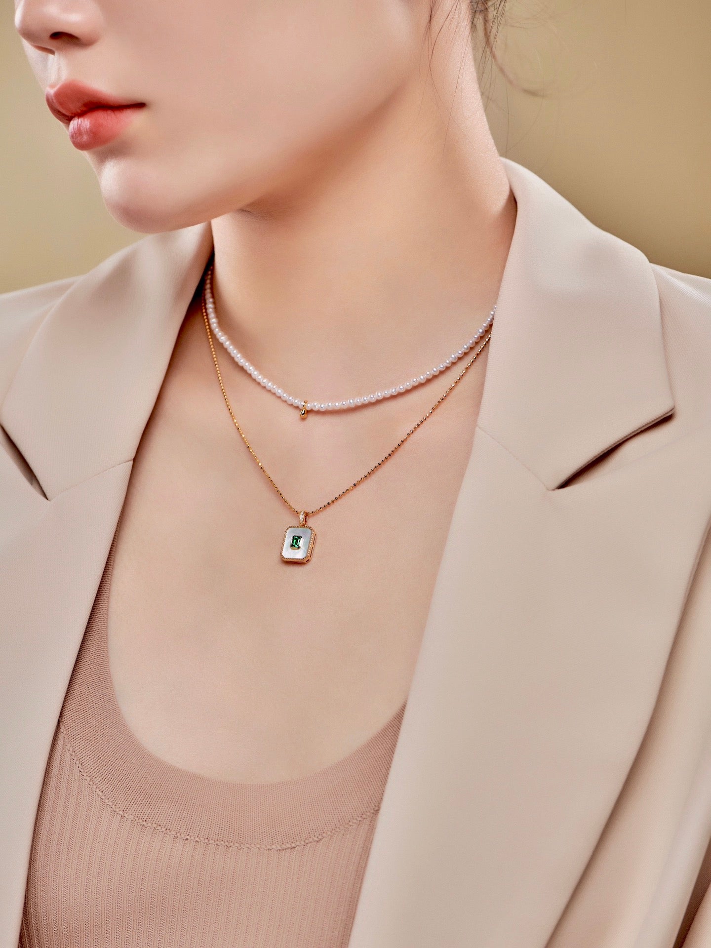 Emerald Diamond Necklace For Women Jewelry