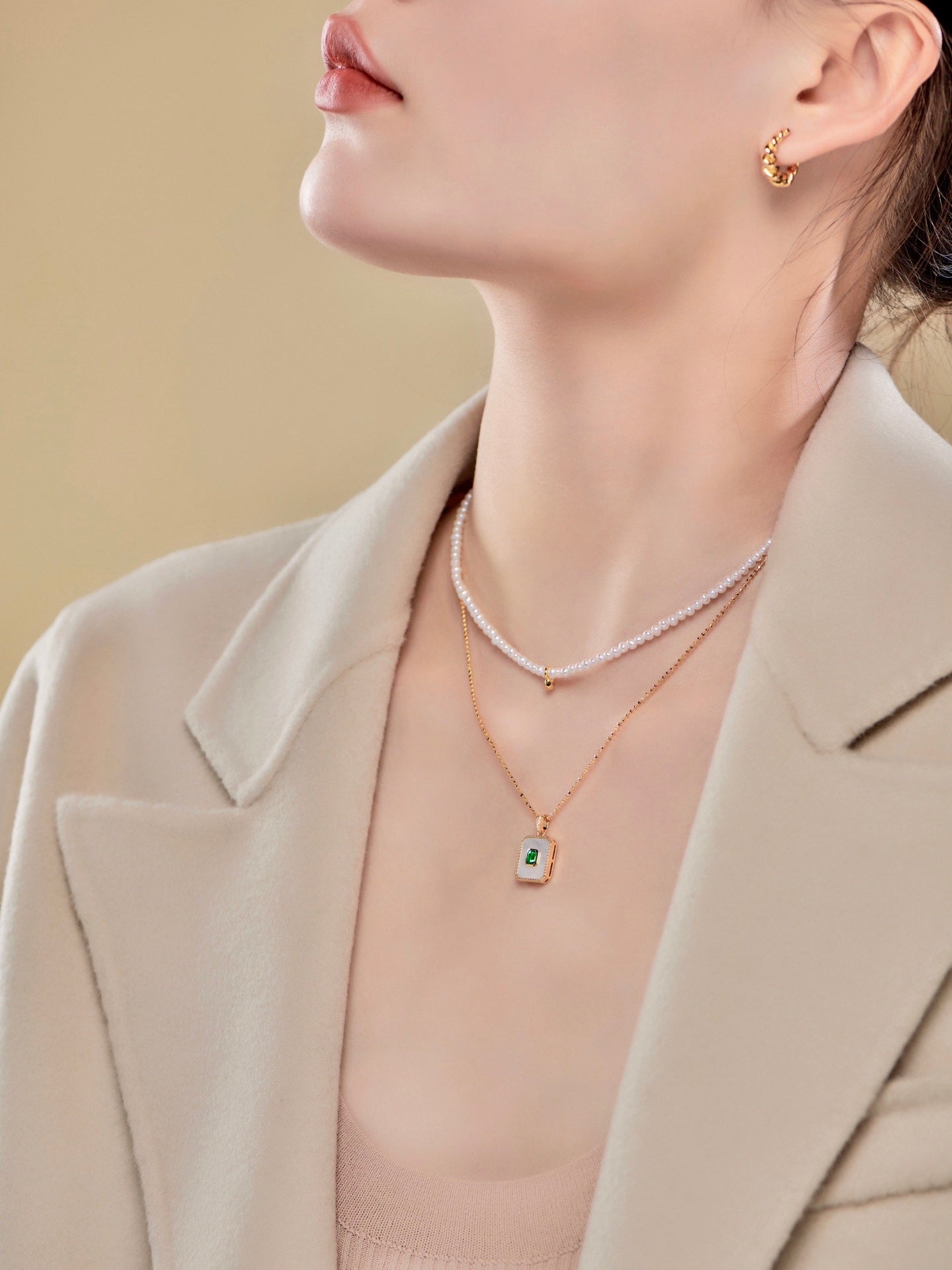 Emerald Diamond Necklace For Women Jewelry