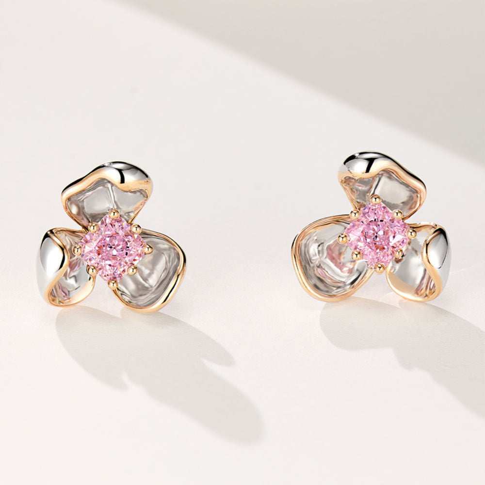 Petal Pink Diamond Earrings For Women Jewelry