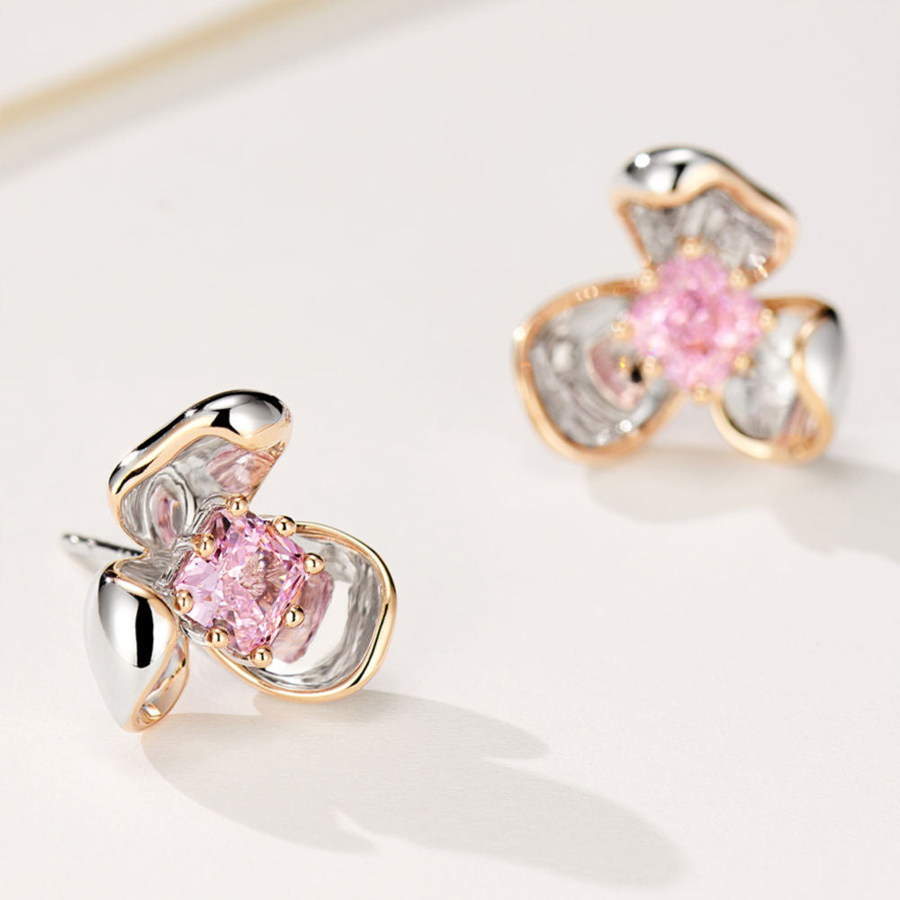 Petal Pink Diamond Earrings For Women Jewelry