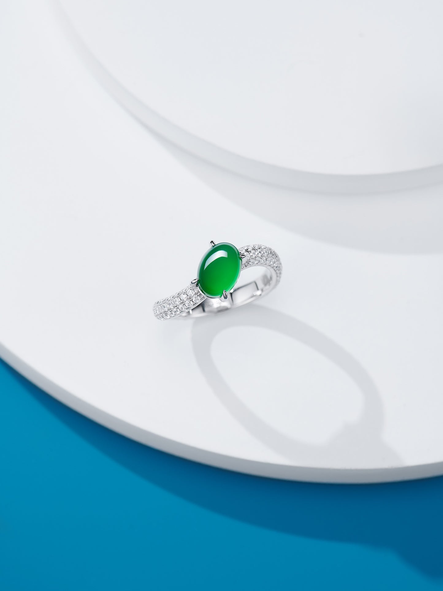 Wave Chrysoprase Ring For Women Jewelry