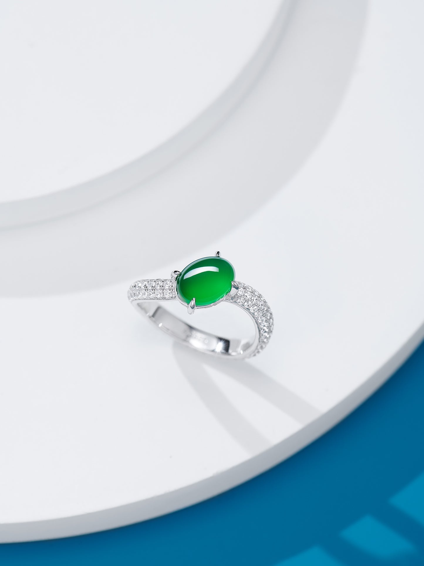 Wave Chrysoprase Ring For Women Jewelry