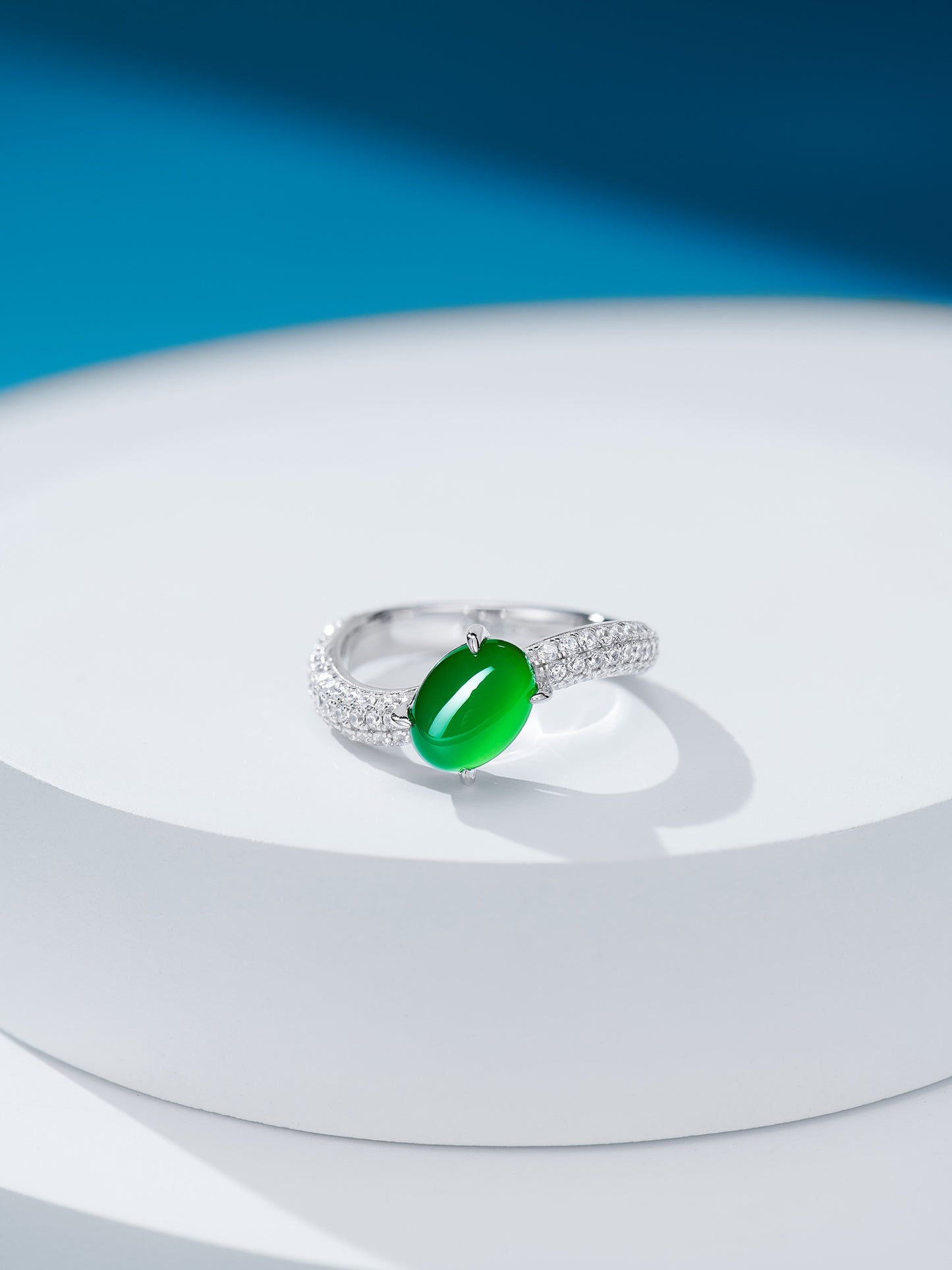 Wave Chrysoprase Ring For Women Jewelry