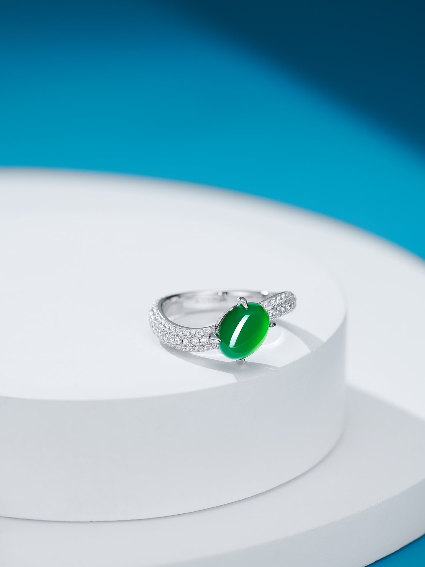 Wave Chrysoprase Ring For Women Jewelry