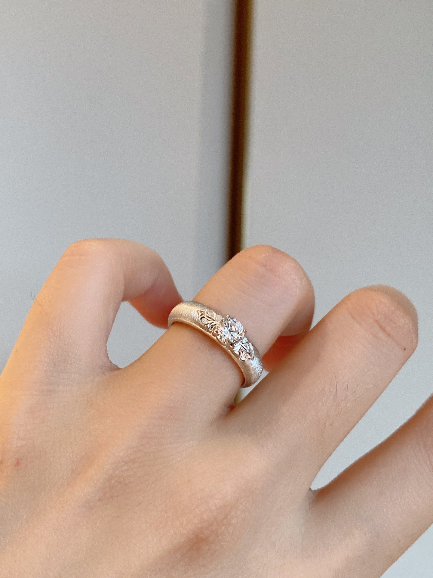 Carved And Brushed Ring For Women Jewelry