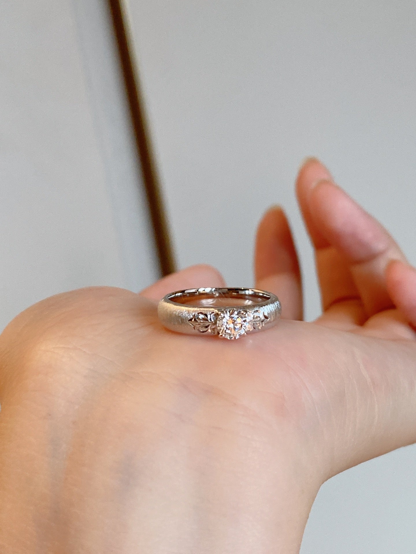 Carved And Brushed Ring For Women Jewelry