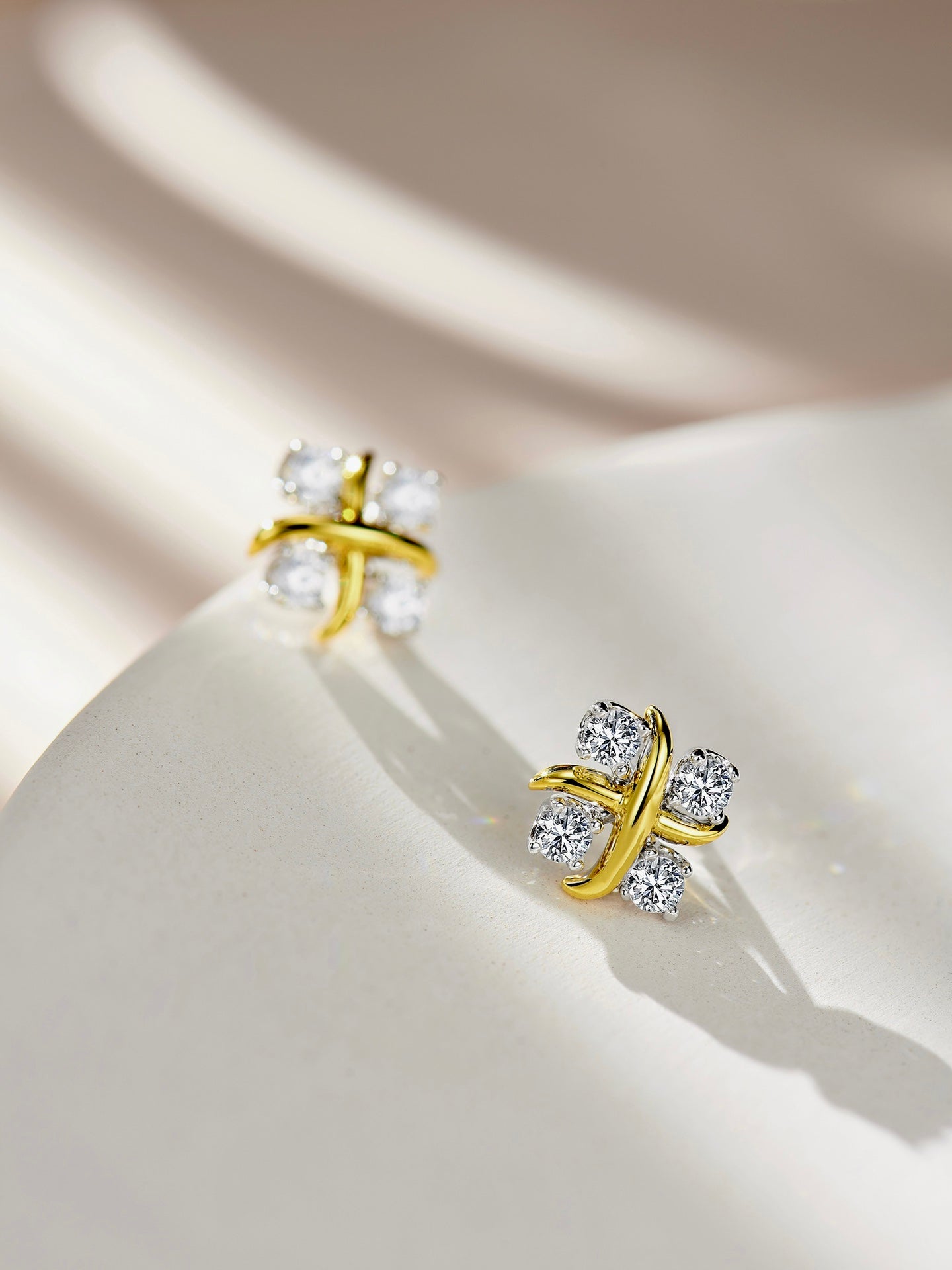 Crossed Diamond Earrings For Women Jewelry