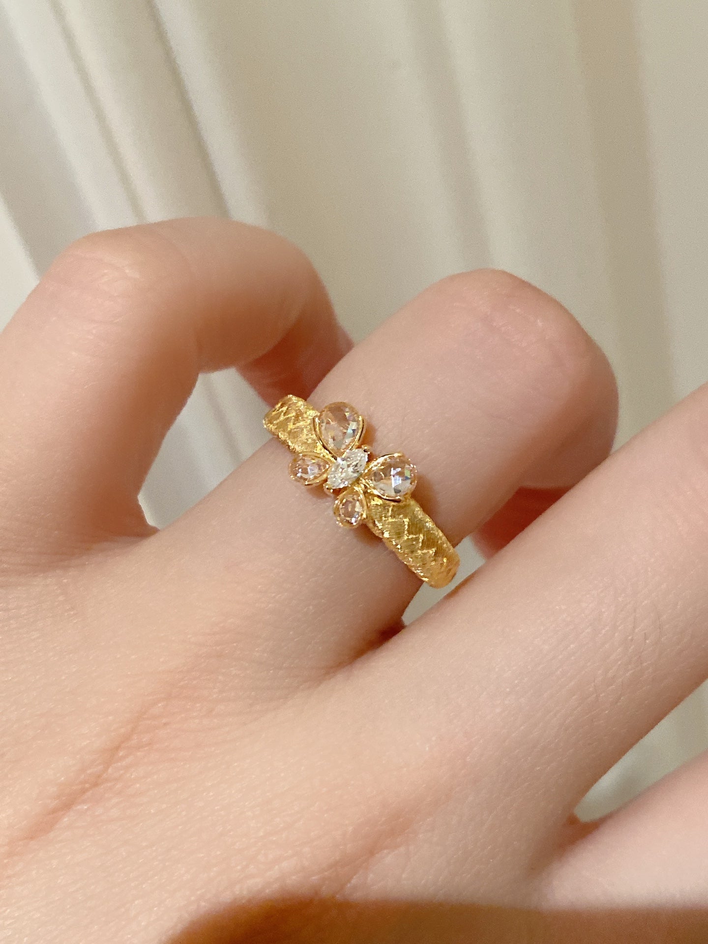Brushed Butterfly Ring For Women Jewelry