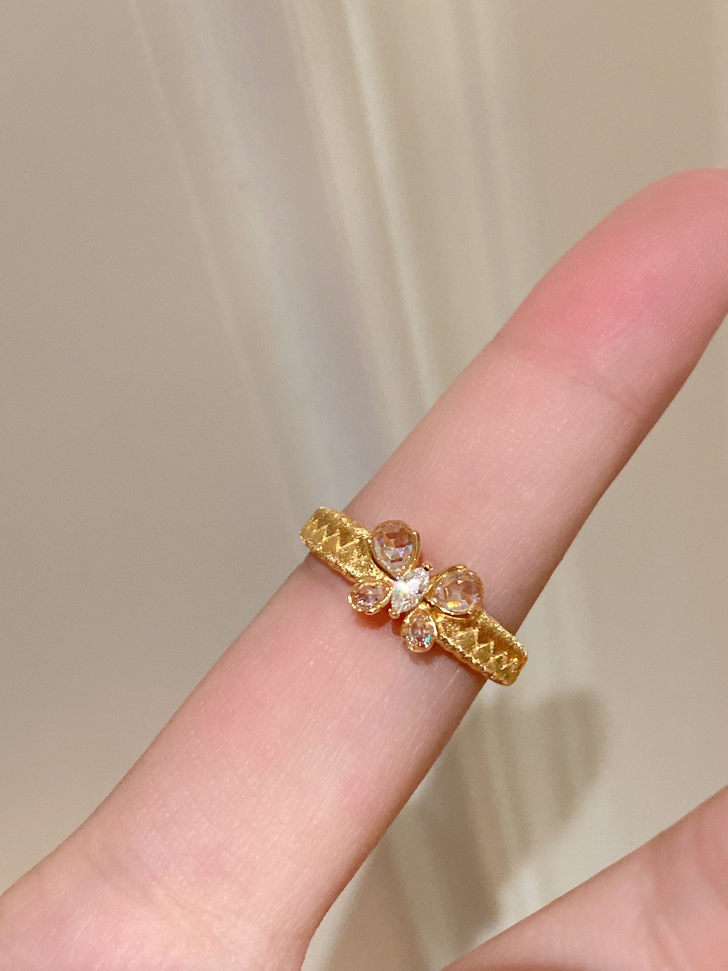 Brushed Butterfly Ring For Women Jewelry