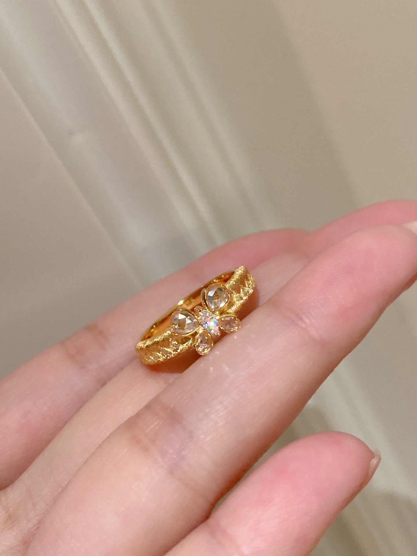 Brushed Butterfly Ring For Women Jewelry