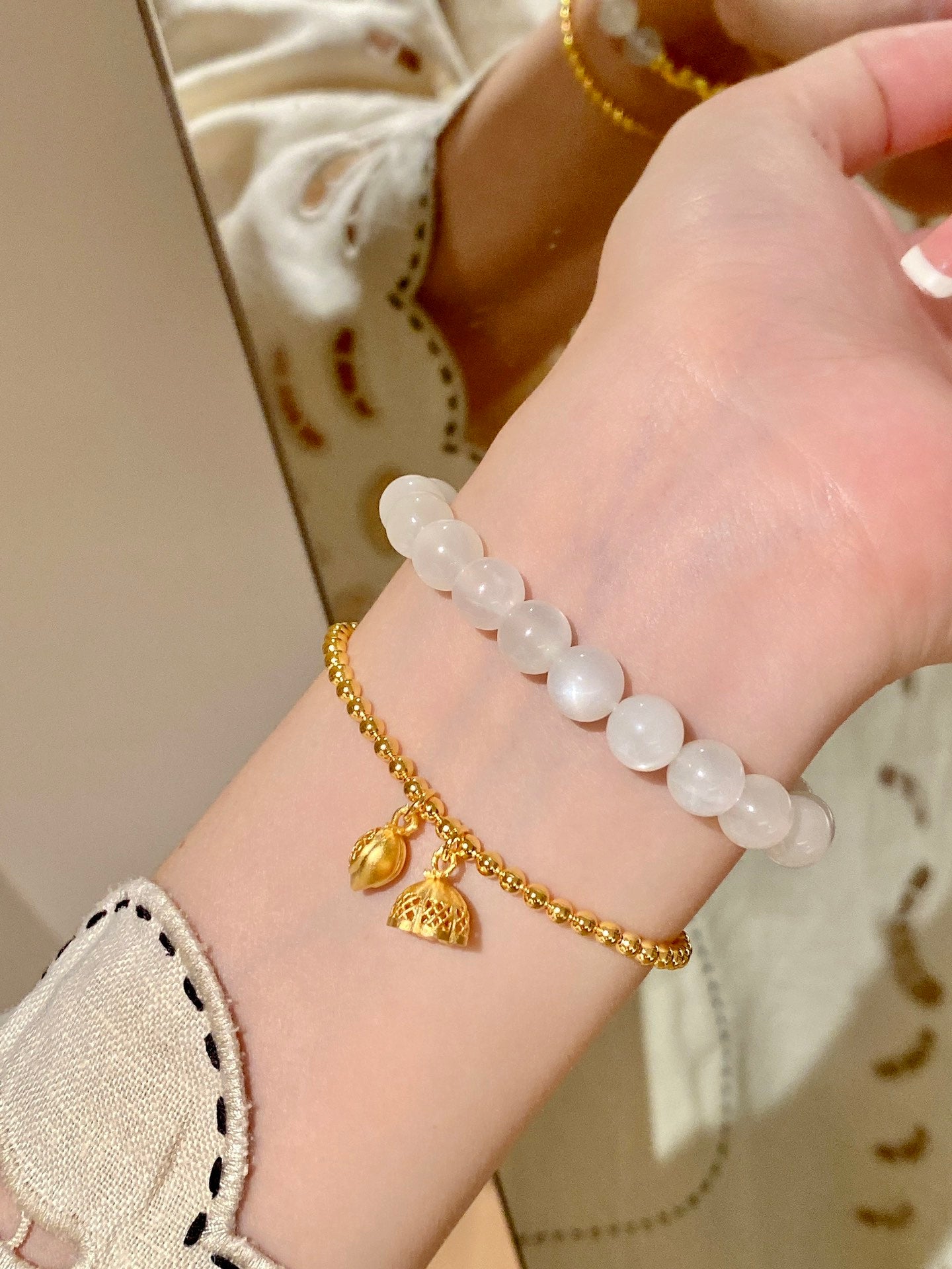 Gold Bead Bracelet For Women Jewelry