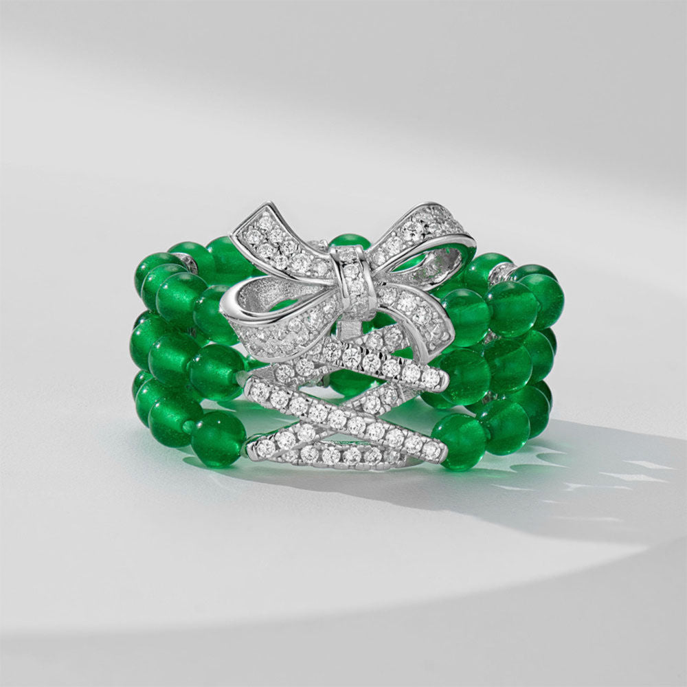 Chrysoprase Ribbon Ring For Women Jewelry