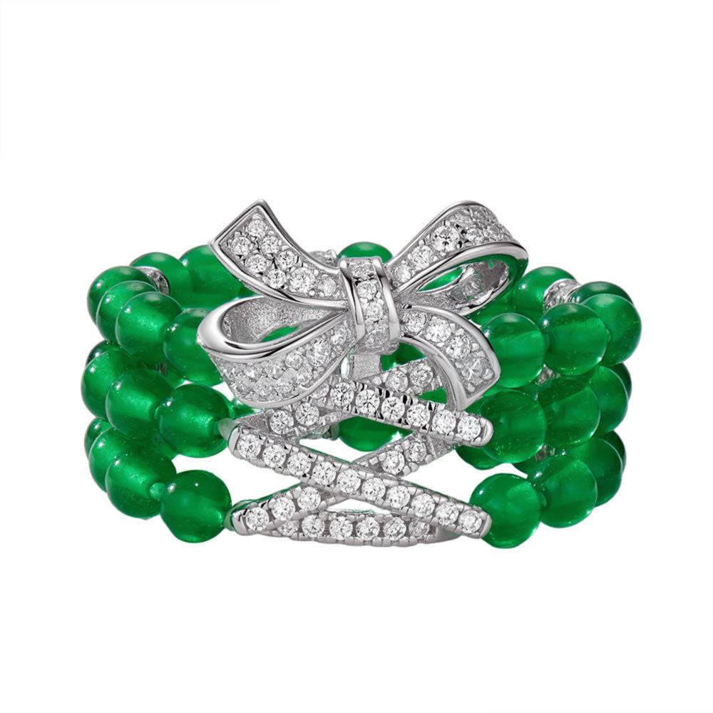 Chrysoprase Ribbon Ring For Women Jewelry