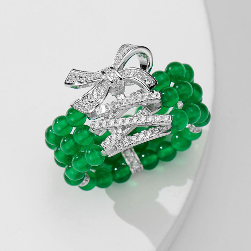 Chrysoprase Ribbon Ring For Women Jewelry