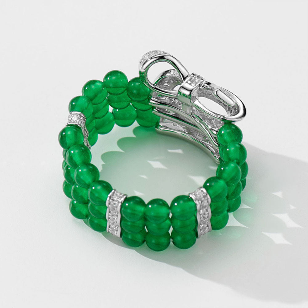 Chrysoprase Ribbon Ring For Women Jewelry