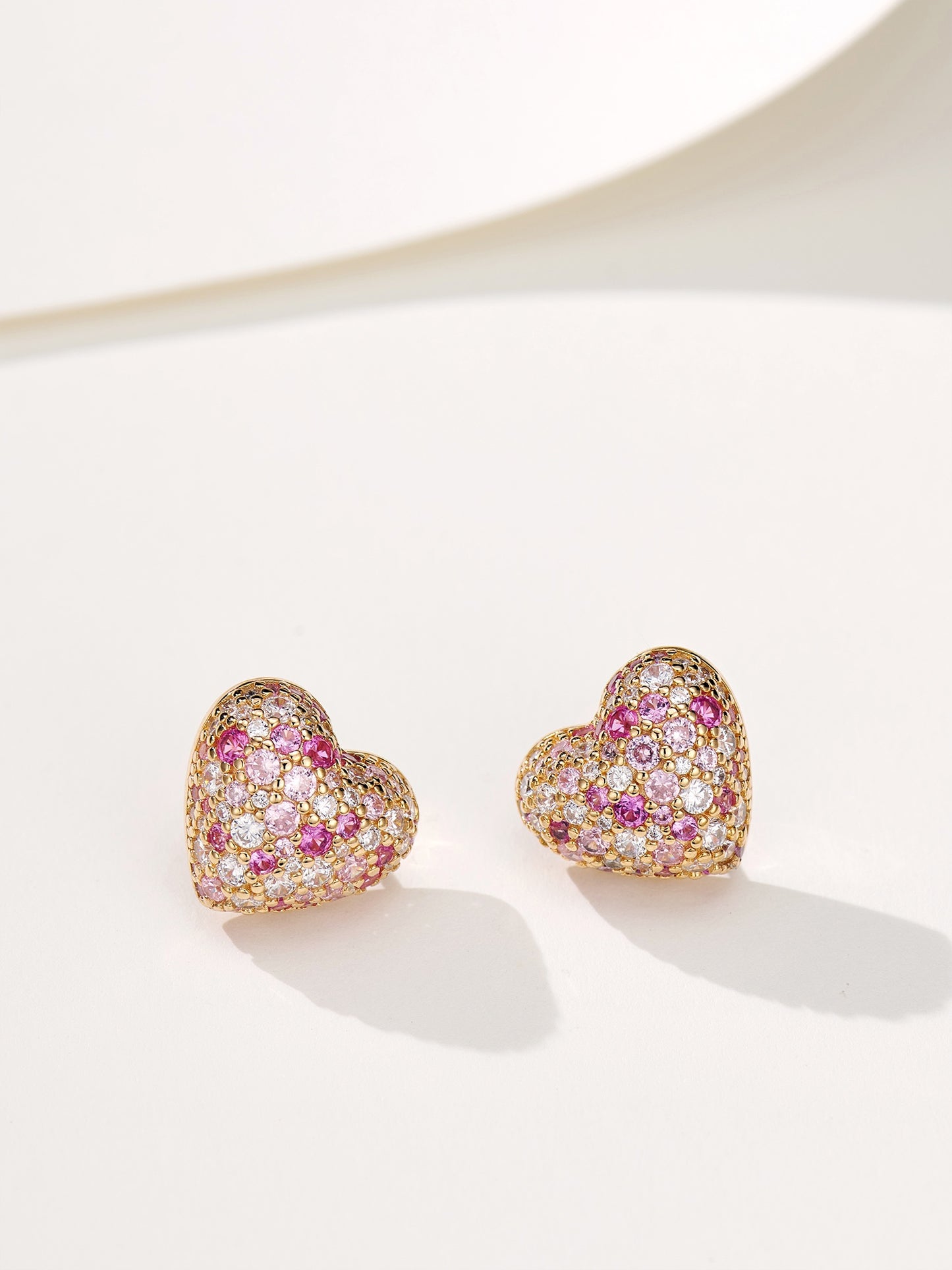 Love Gradient Pink Diamond Earrings For Women Jewelry