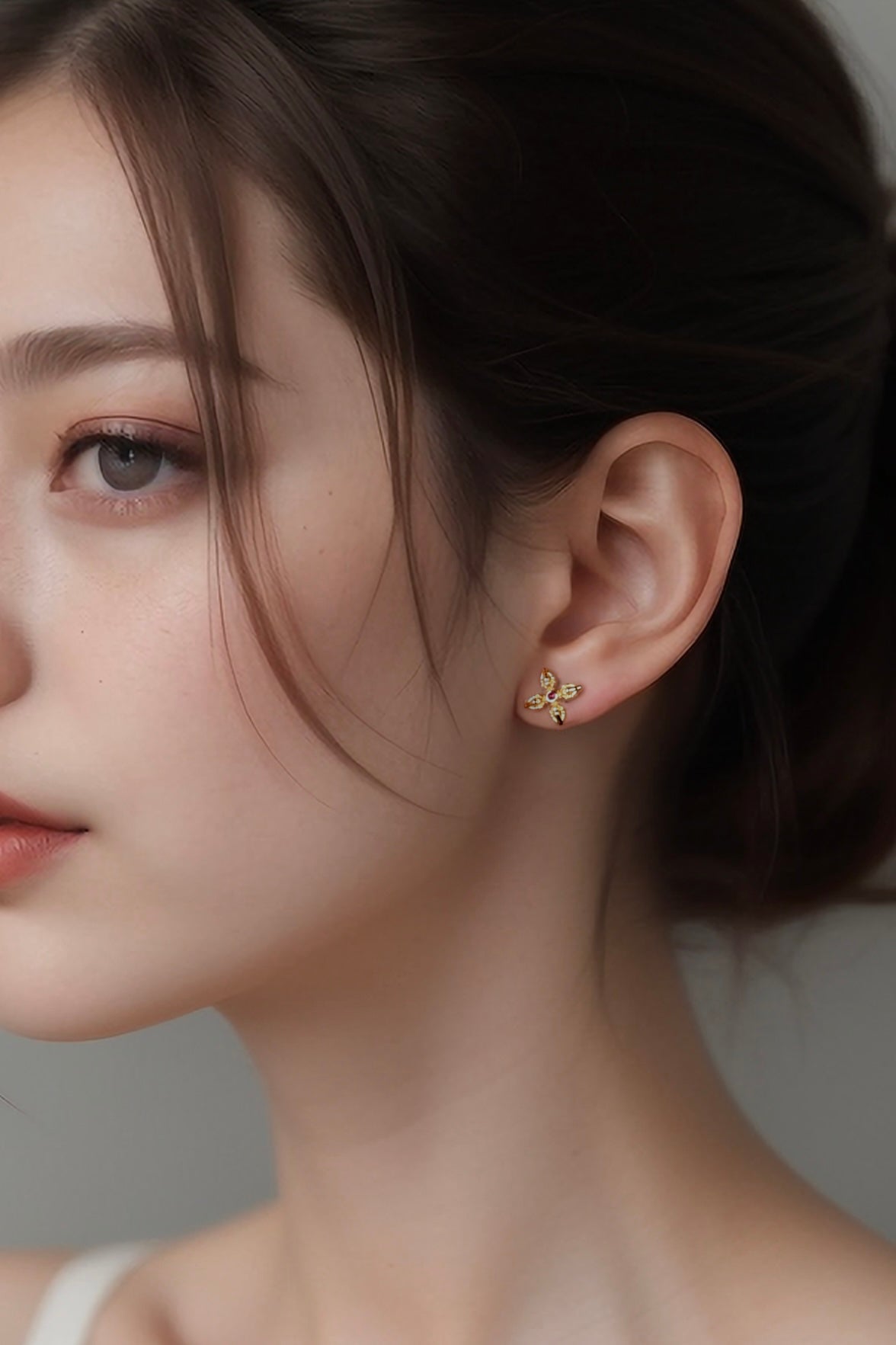 Red corundum earrings For Women Jewelry