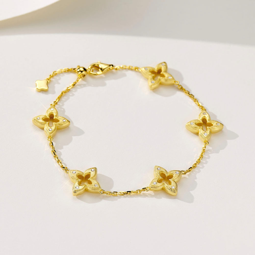 Brushed Clover Bracelet For Women Jewelry