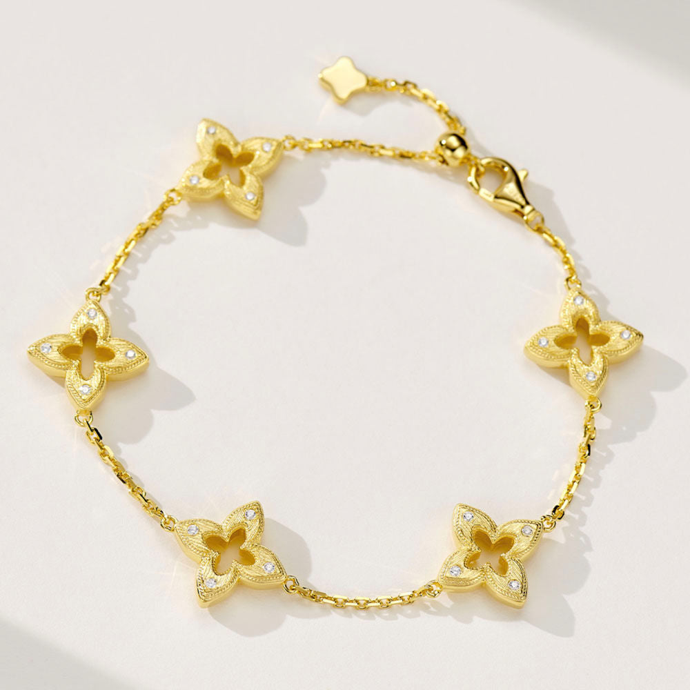 Brushed Clover Bracelet For Women Jewelry