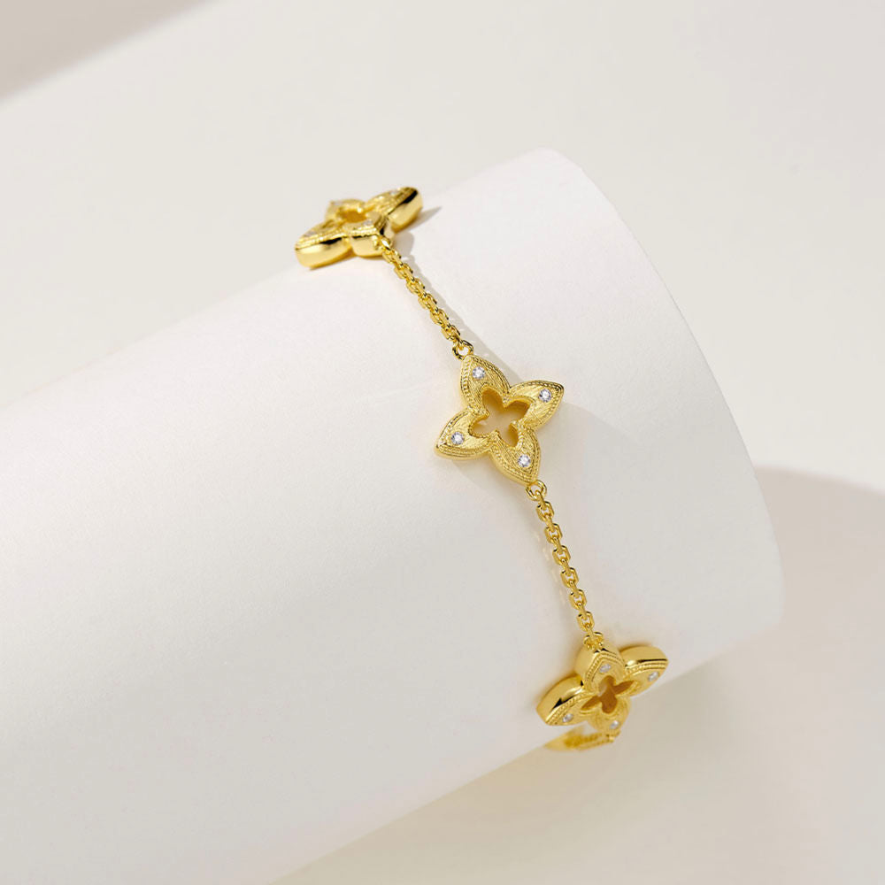 Brushed Clover Bracelet For Women Jewelry
