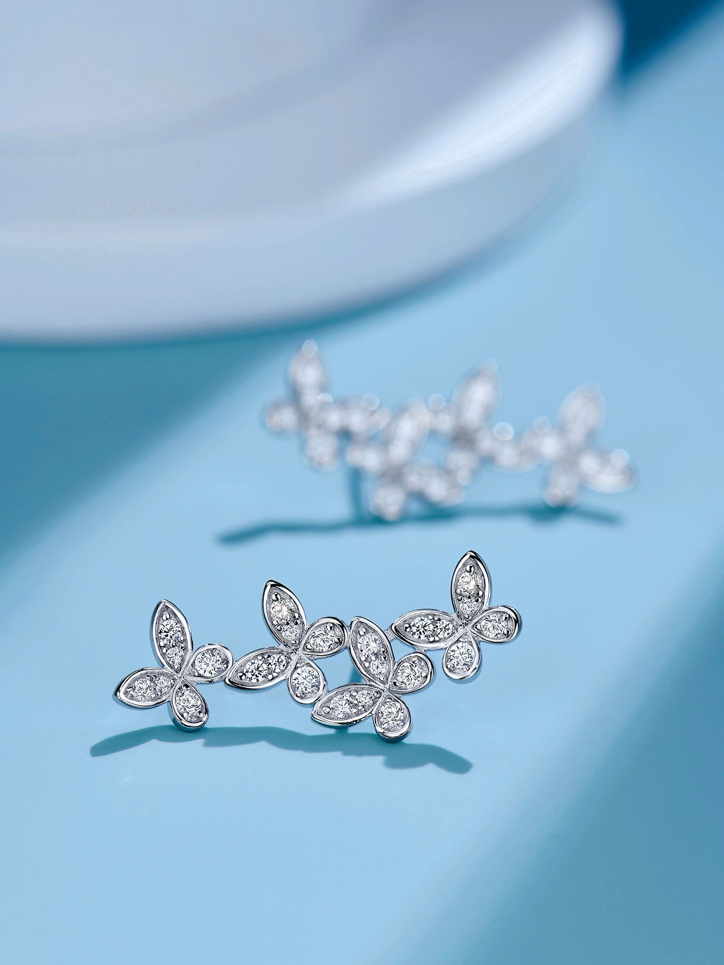Mini Butterfly Diamond Earrings For Women Jewelry