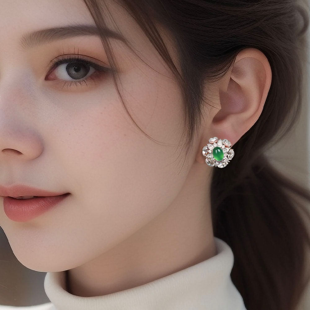 Chrysoprase Fireworks Earrings For Women Jewelry