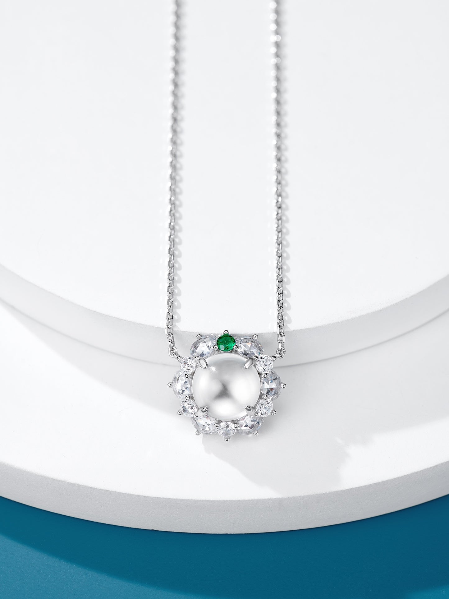 Water Foam Jade Diamond Necklace For Women Jewelry