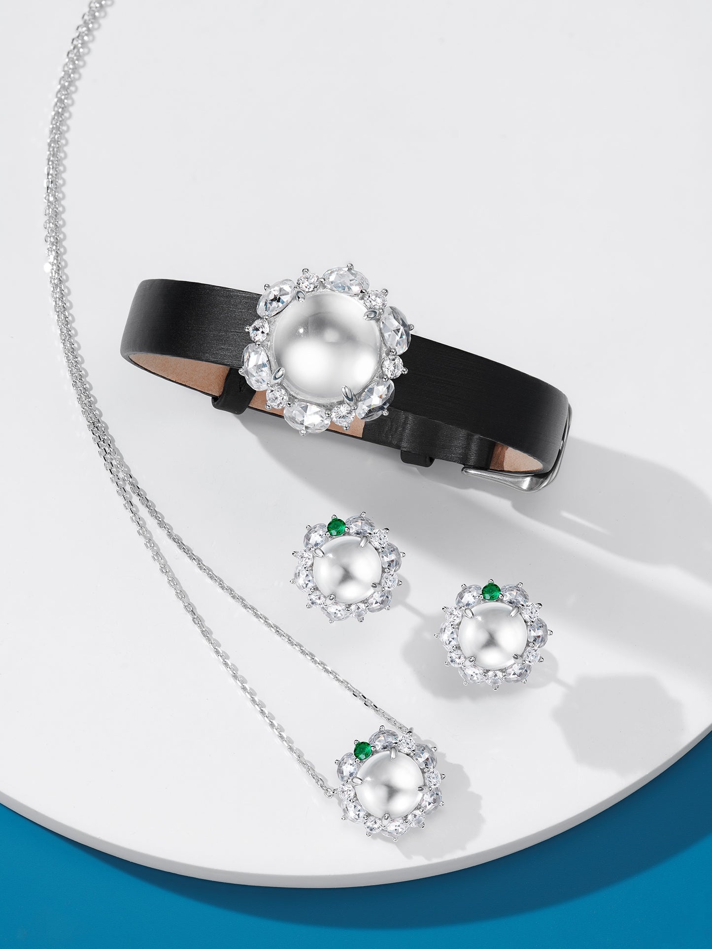 Water Foam Jade Diamond Necklace For Women Jewelry