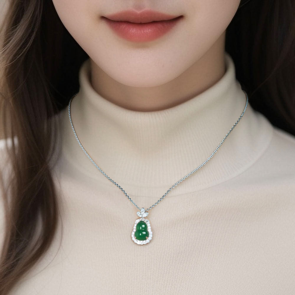 Chrysoprase Gourd Pendant For Women Jewelry
