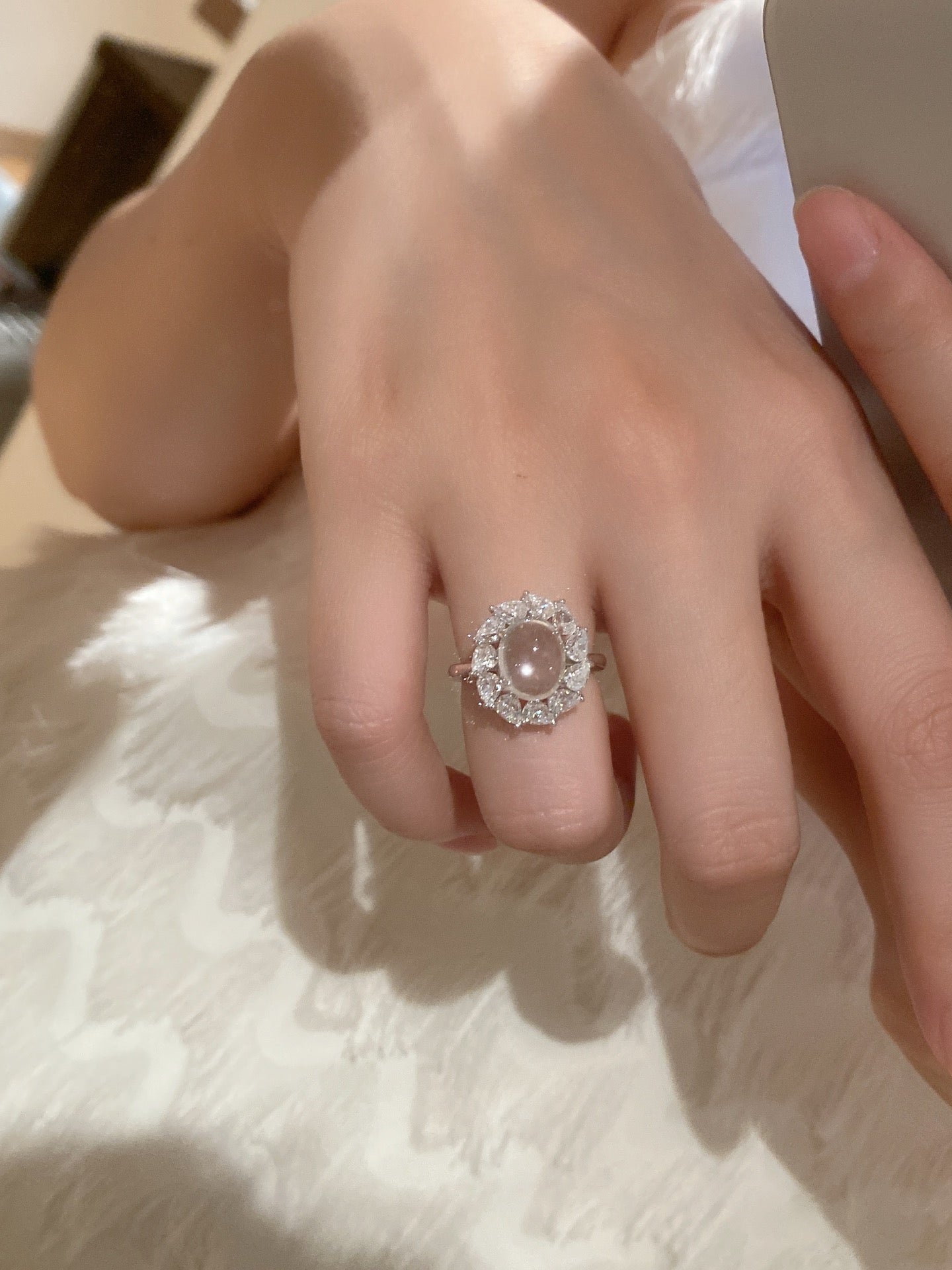 Foam Jade Ring For Women Jewelry